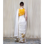 Off White Saree with Hand Embroidery