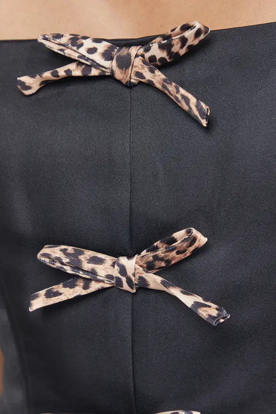 Satin Tie Front Corset Top